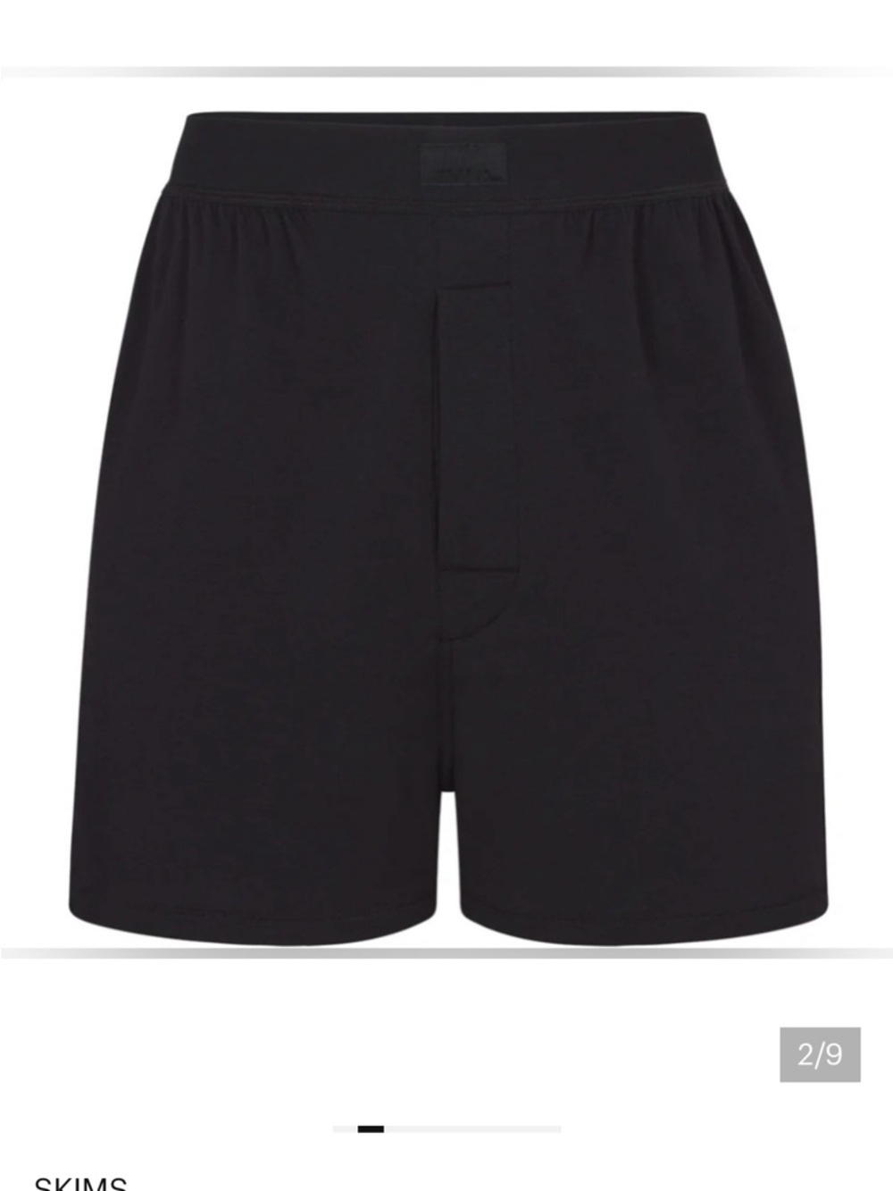 SKIMS Boyfriend Black Loose-Fit Boxer Shorts